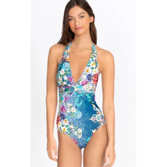 New. Johnny Was floral twist halter swimsuit. Size small. Retails $198 - Picture 2 of 14